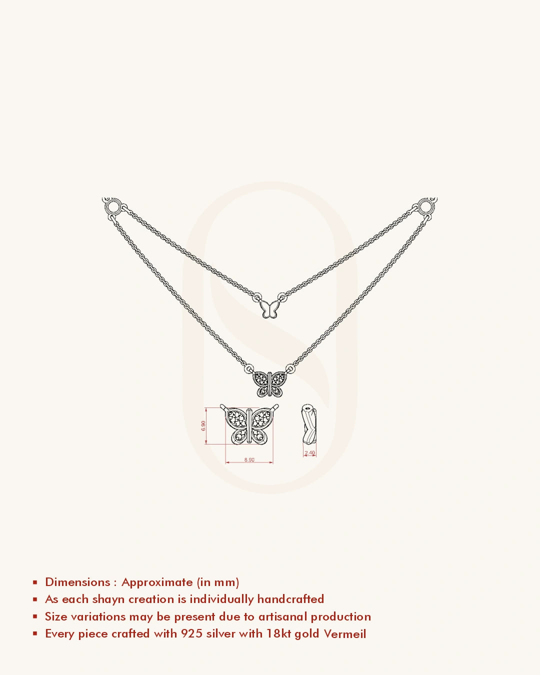 2 Layer Butterfly Necklace