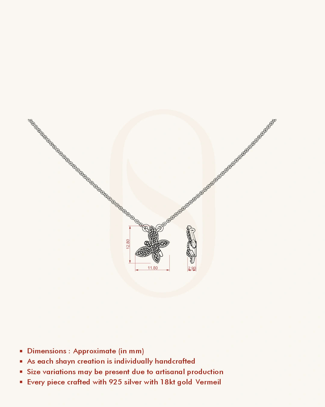 Diagonal Butterfly Necklace