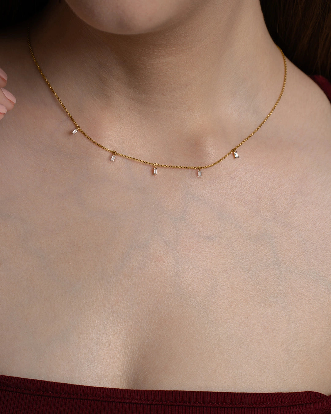 Dangling Baguette Necklace