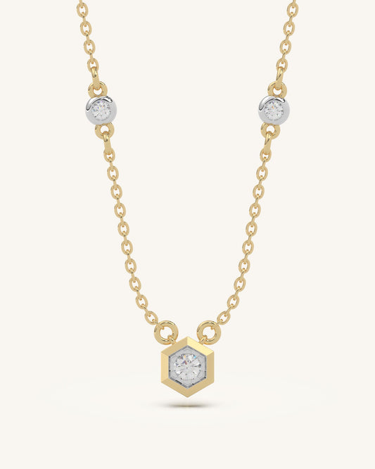 Hexagon Charm Necklace