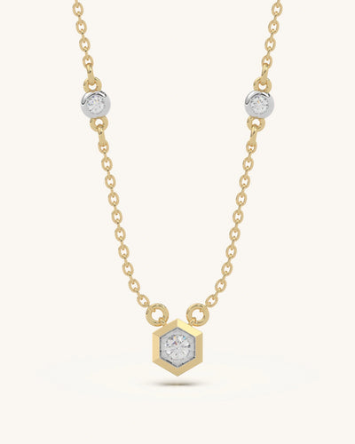 Hexagon Charm Necklace