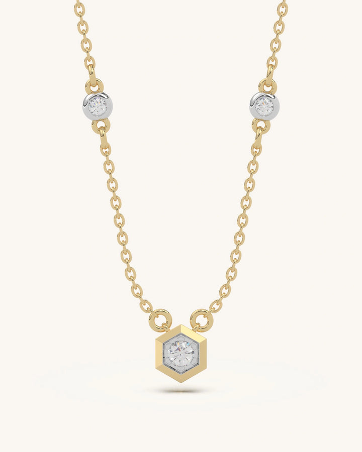 Hexagon Charm Necklace