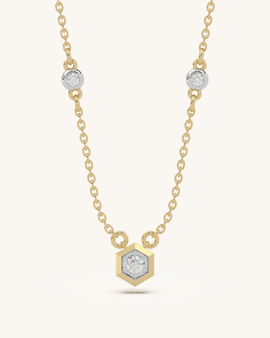 Hexagon Charm Necklace