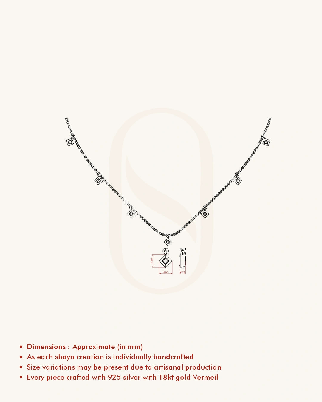 Square Drop Necklace