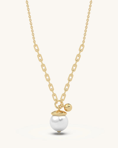 gold pearl necklace,