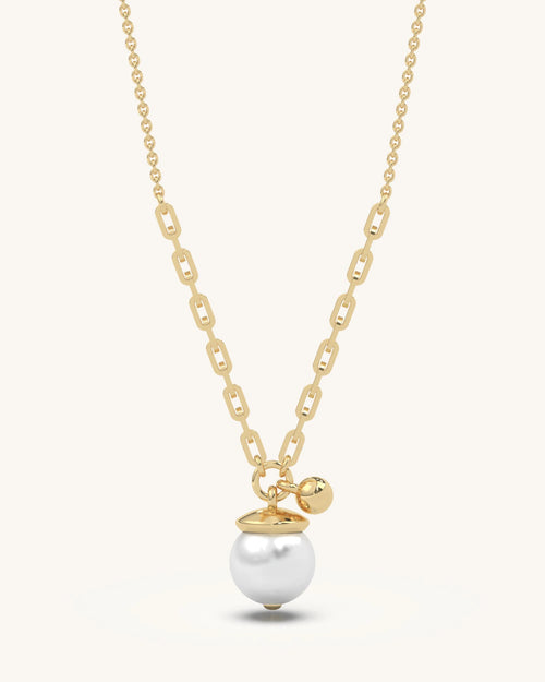 gold pearl necklace,