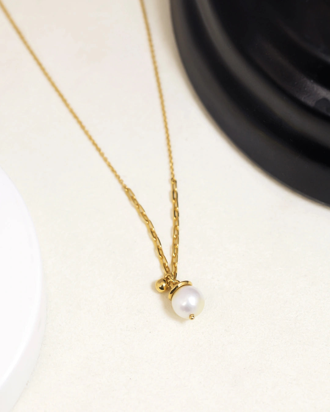Pearl Drop Chain Necklace