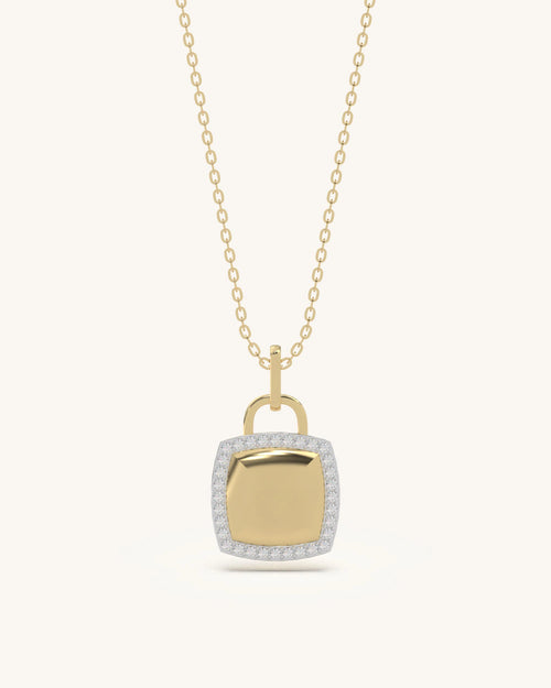 Gifts for girlfriend 925 silver 18KT gold vermeil padlock pendant