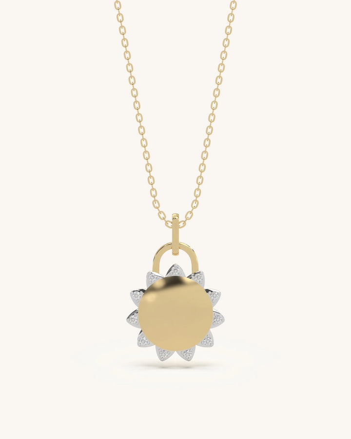 Rakhi gift for sister 925 silver 18KT gold vermeil sunburst pendant