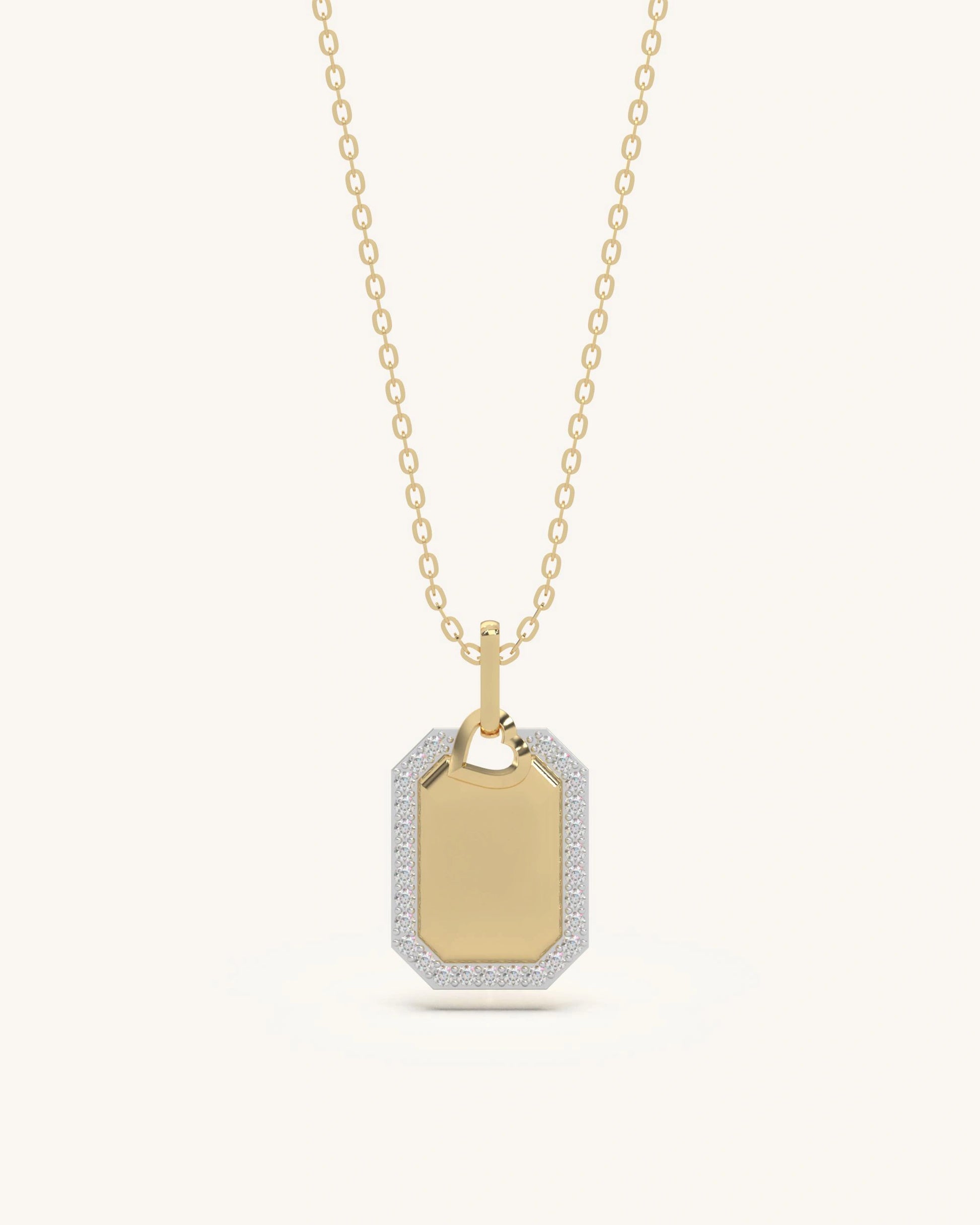 Personalized gifts for boyfriend 925 silver 18KT gold vermeil octagon pendant