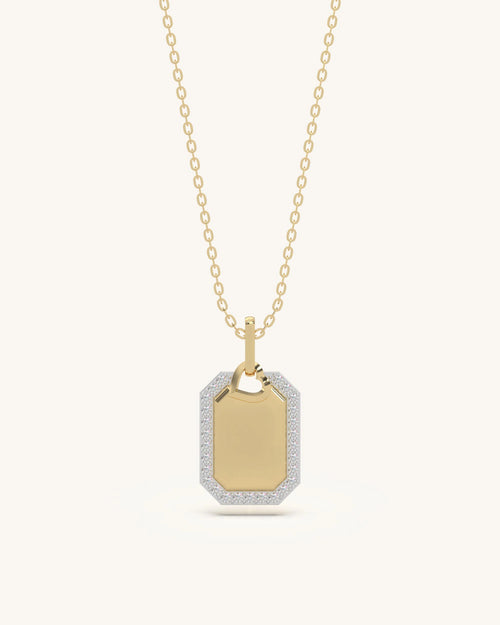 Personalized gifts for boyfriend 925 silver 18KT gold vermeil octagon pendant
