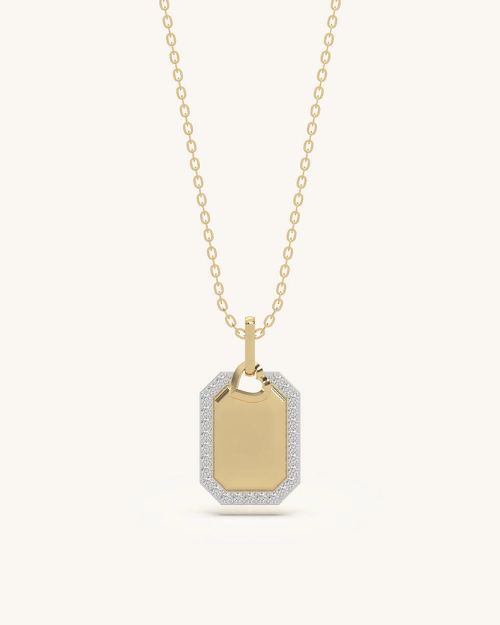 Personalized gifts for boyfriend 925 silver 18KT gold vermeil octagon pendant