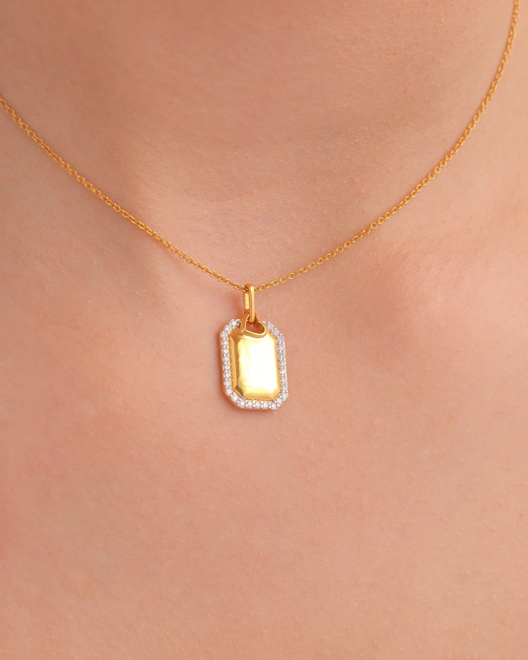 Geometric Tag Necklace