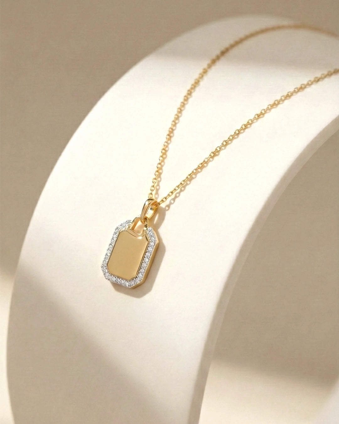 Geometric Tag Necklace