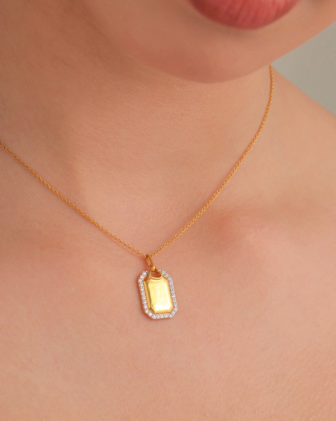 Geometric Tag Necklace
