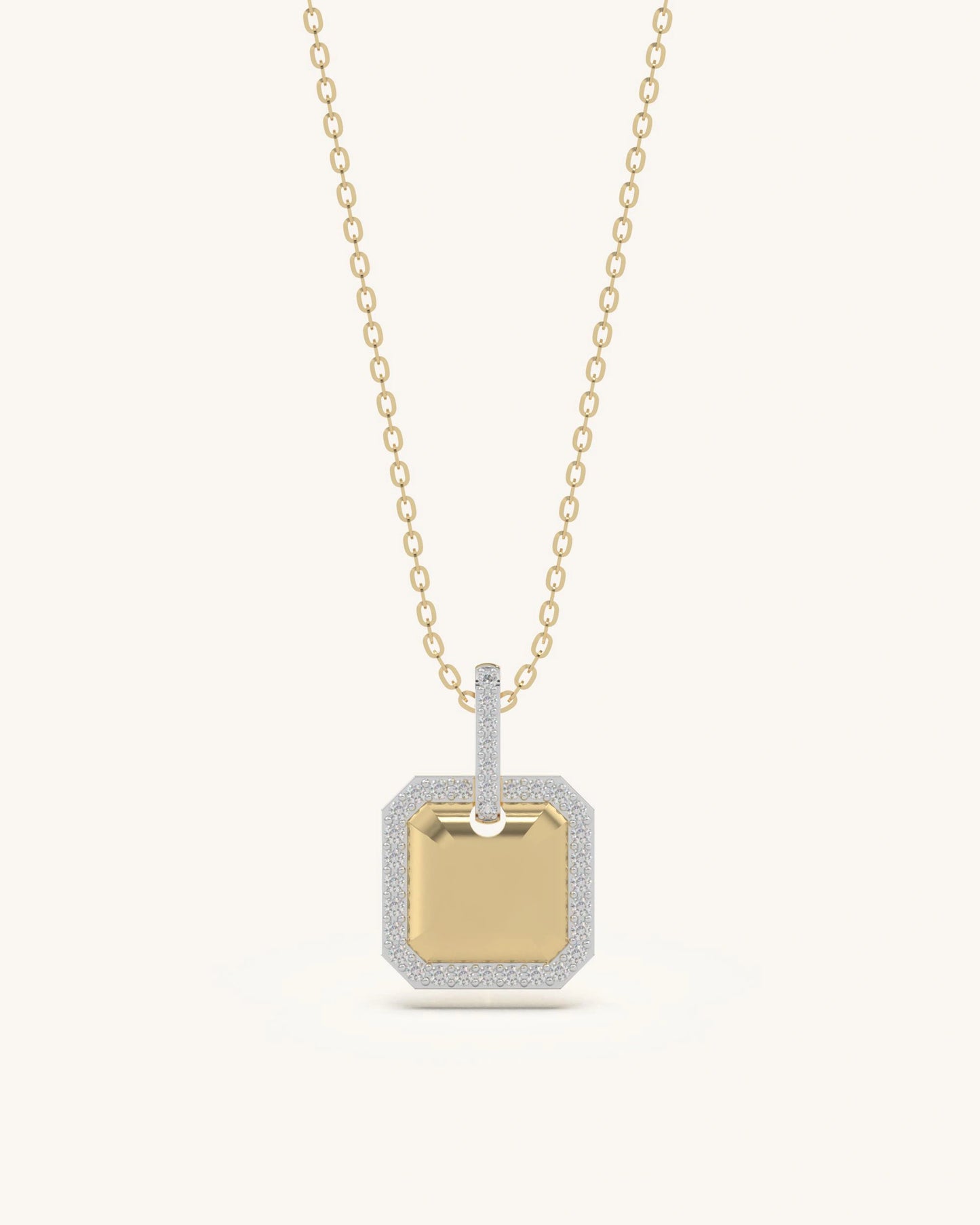 Personalized gifts for him 925 silver 18KT gold vermeil square pendant