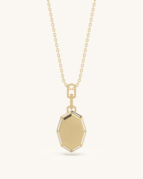 Personalized gifts for husband 925 silver 18KT gold vermeil hexagon pendant