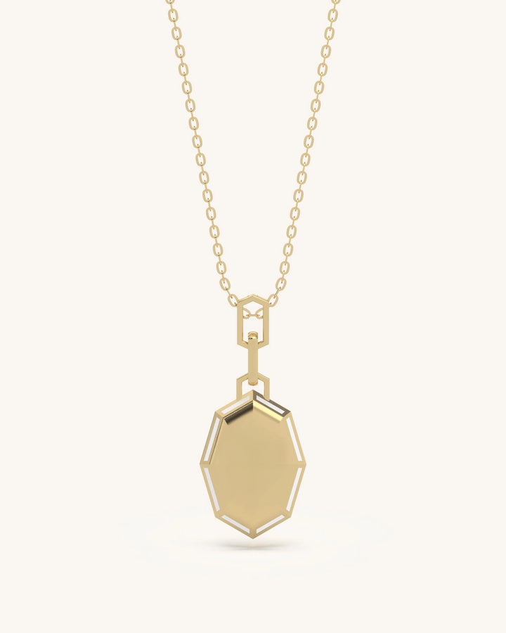 Personalized gifts for husband 925 silver 18KT gold vermeil hexagon pendant