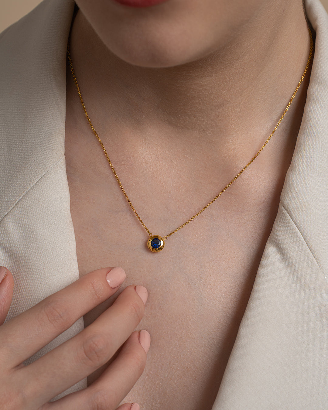 Bezel Blue Necklace