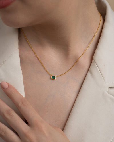 Emerald Bar Necklace