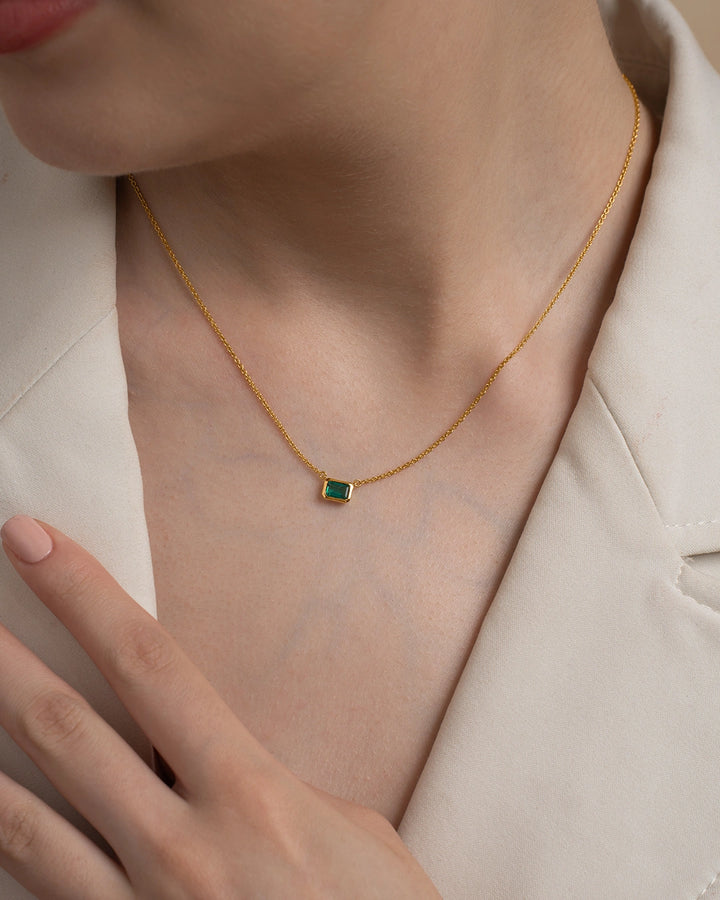 Emerald Bar Necklace