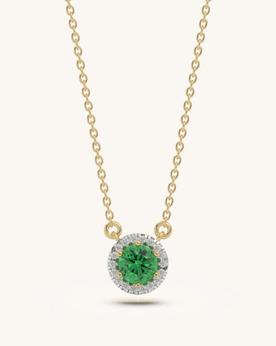 diamond necklace with green stone