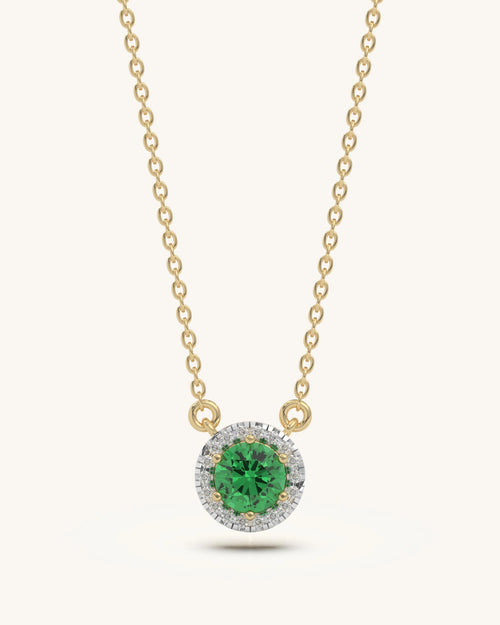diamond necklace with green stone