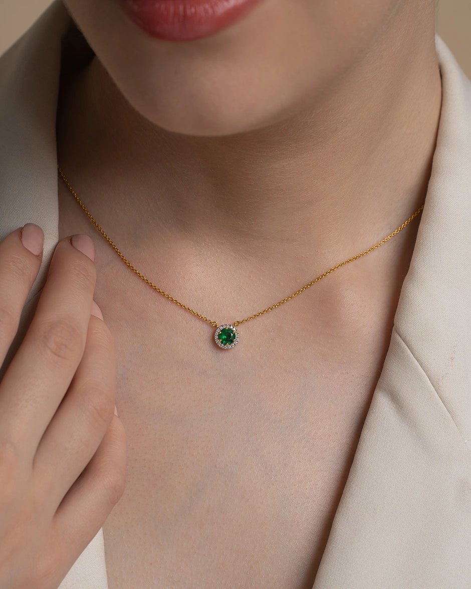 Halo Green Necklace