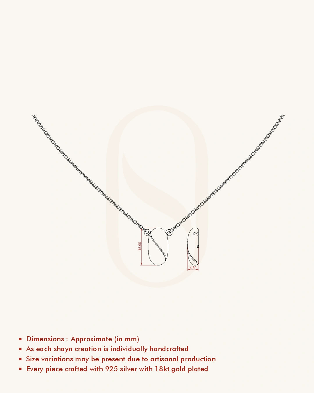 Oval Contrast Pendant