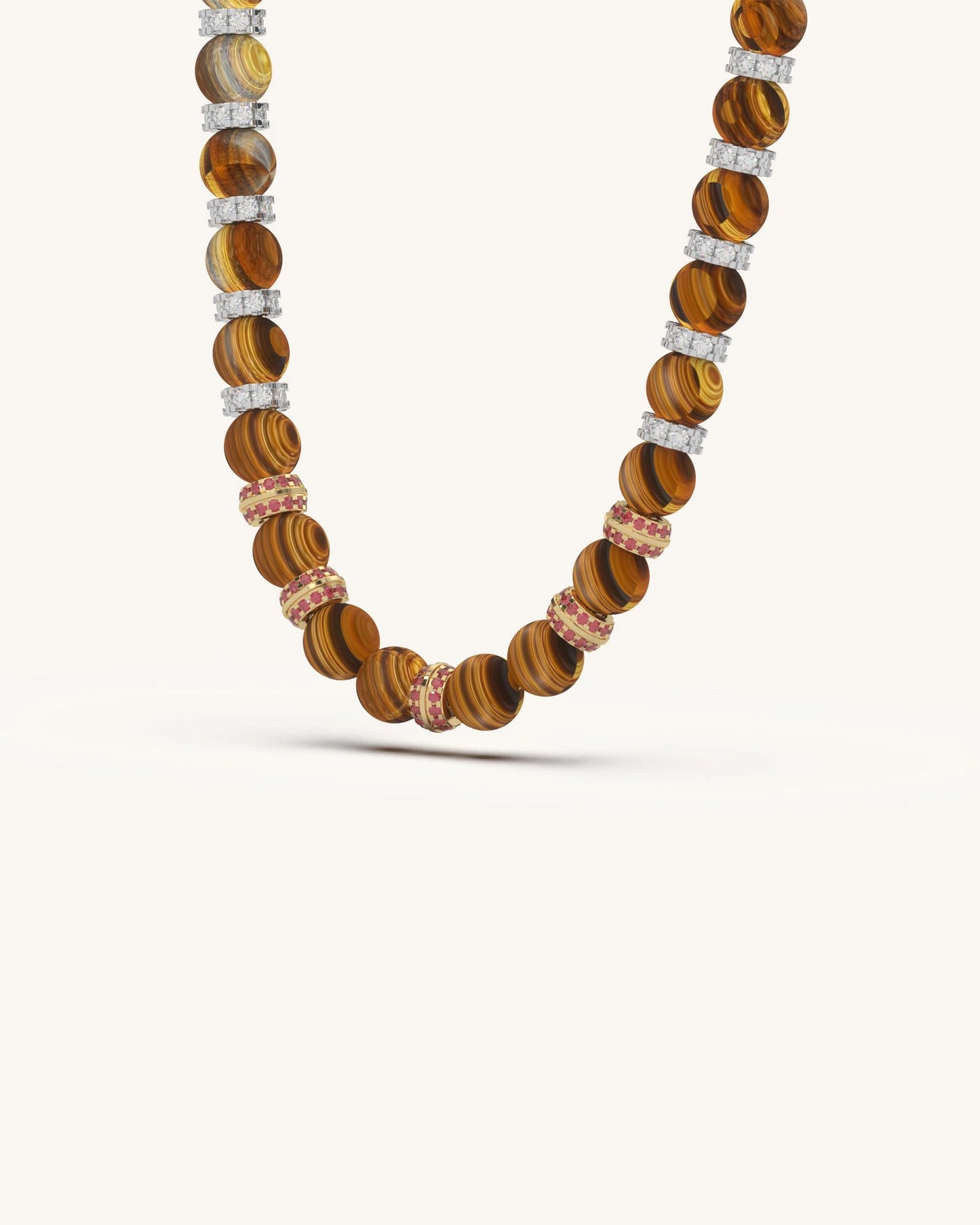 Tiger's Eye & Ruby Necklace