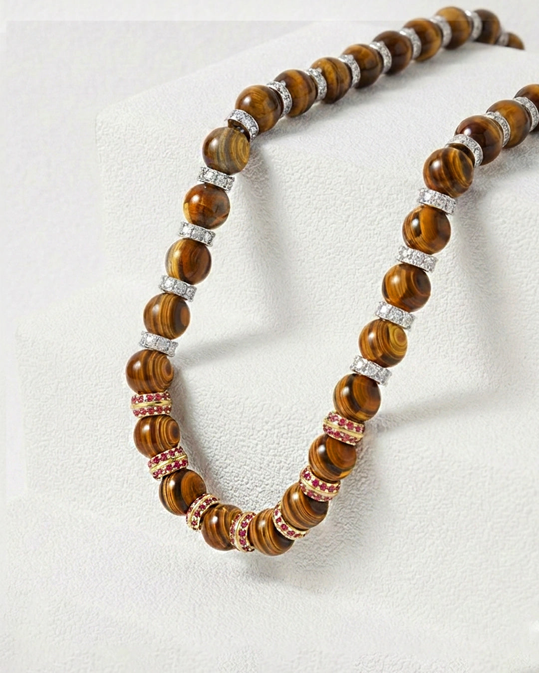 Tiger's Eye & Ruby Necklace