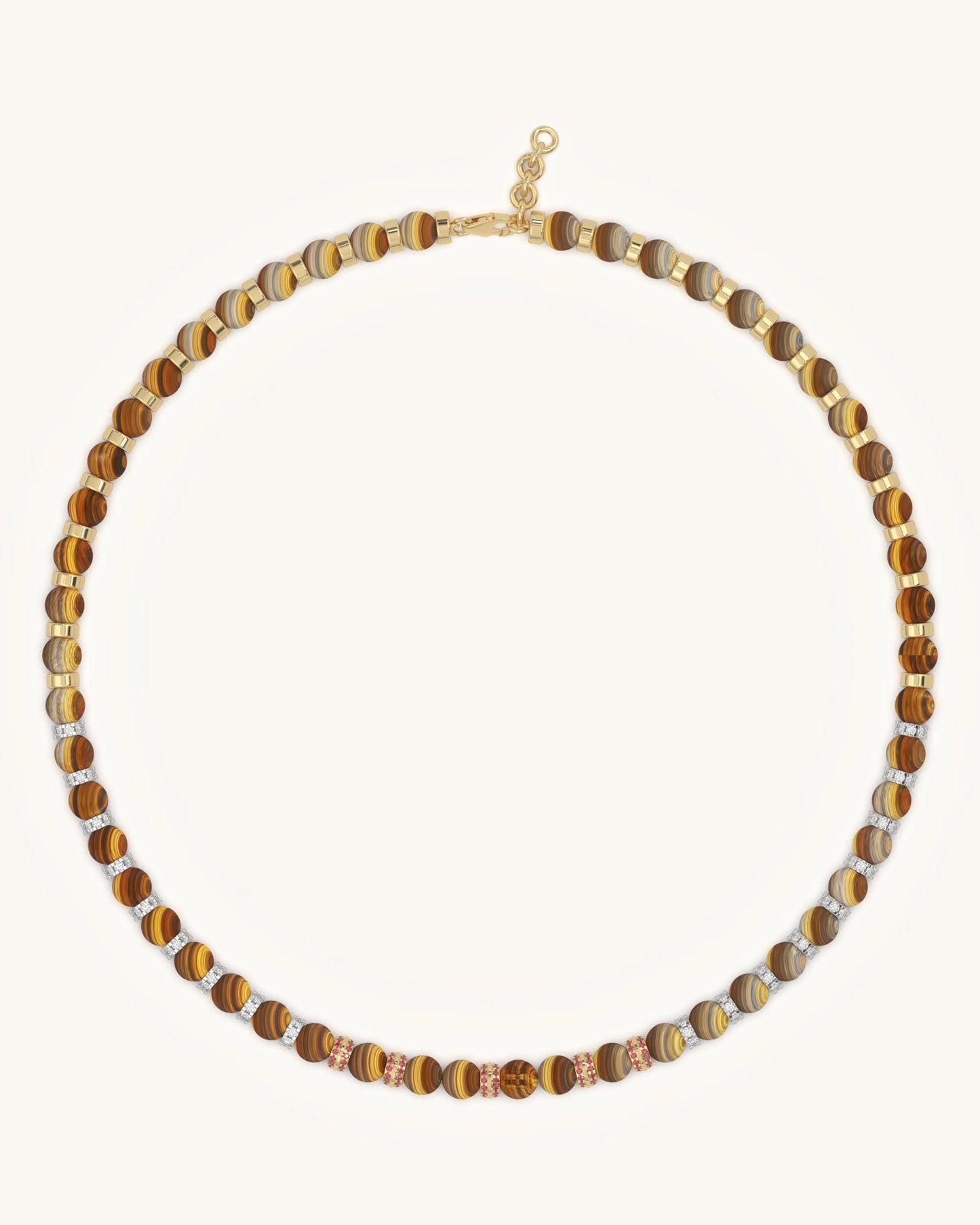Tiger's Eye & Ruby Necklace