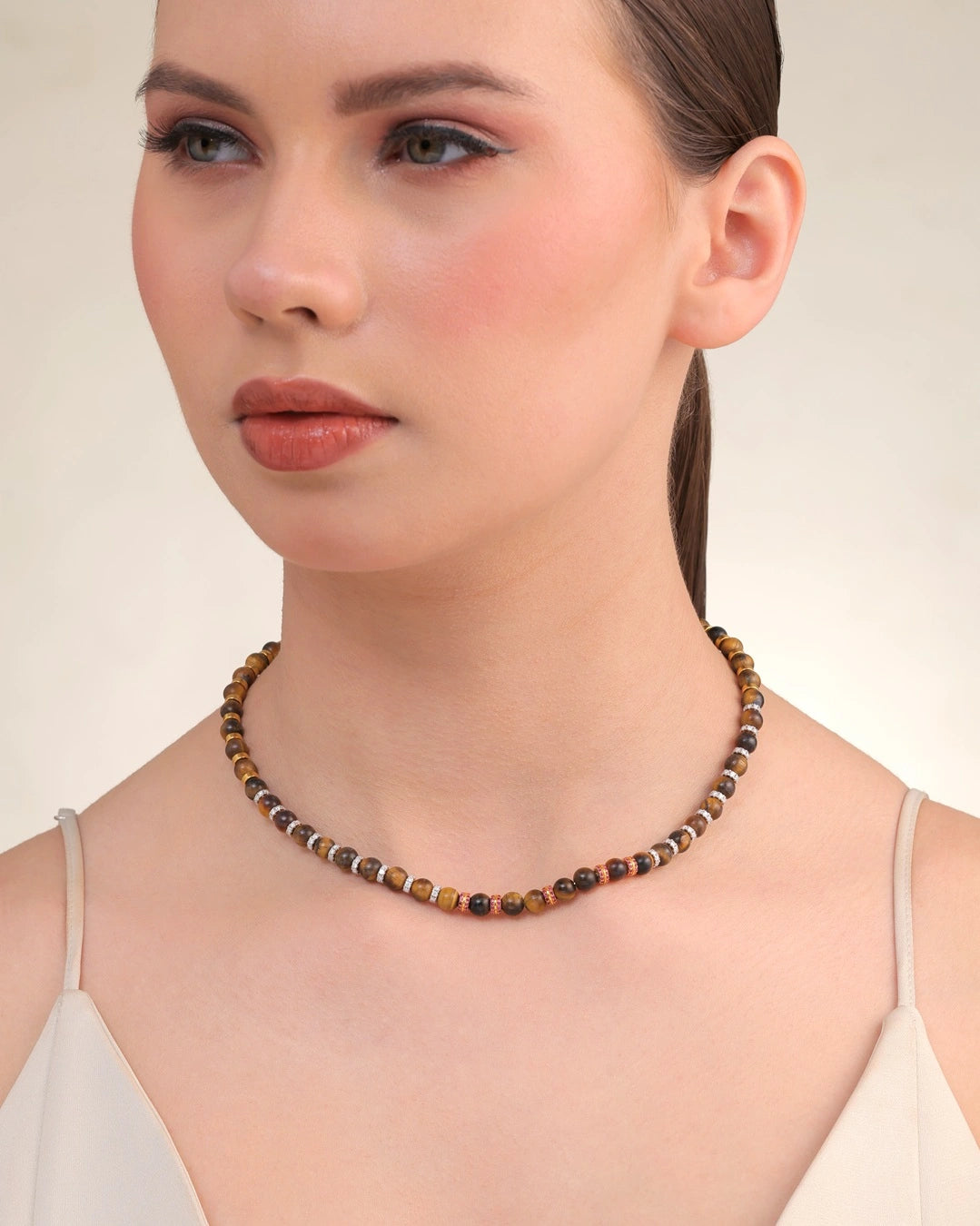 Tiger's Eye & Ruby Necklace