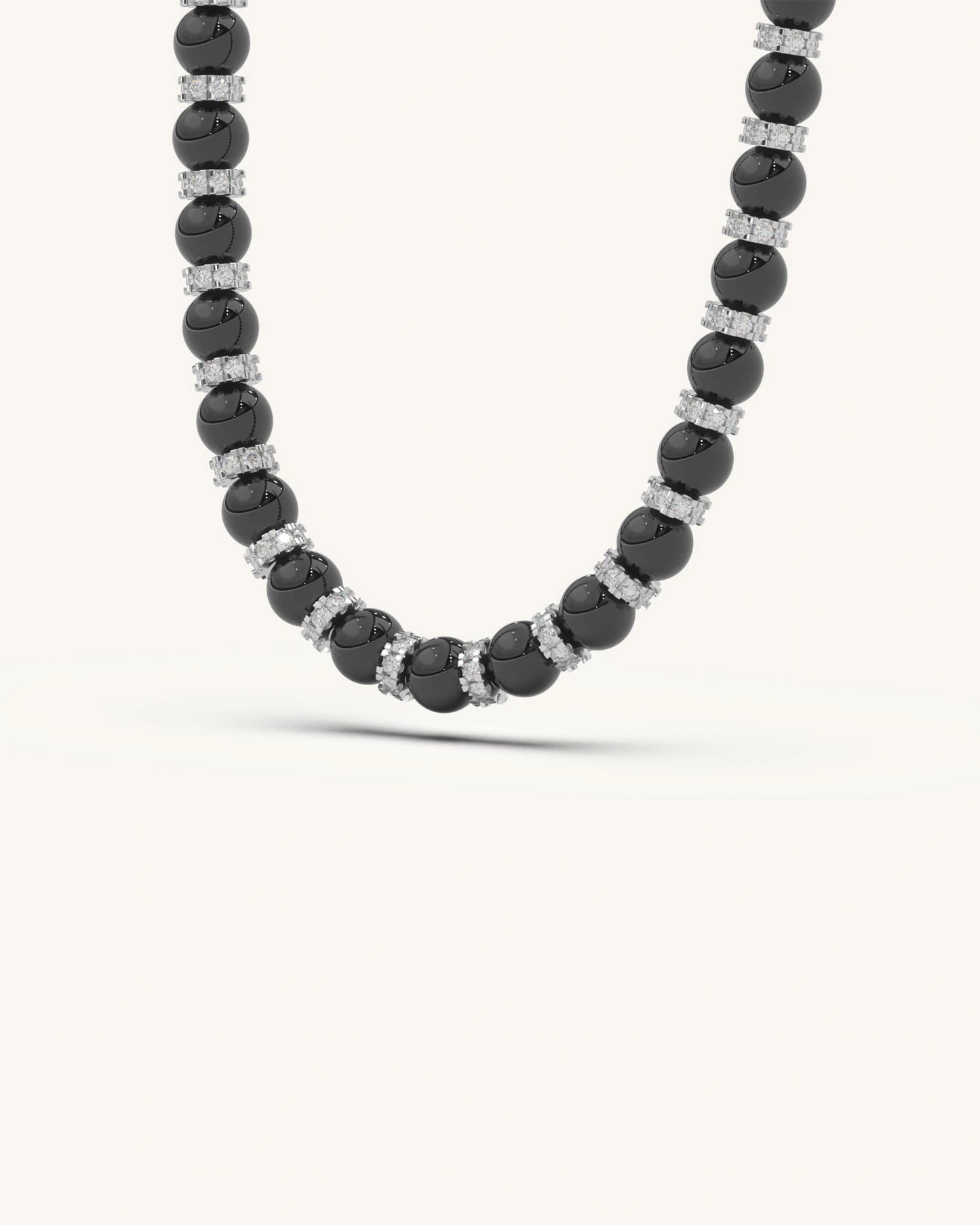 Onyx & Mossanite Diamond Necklace