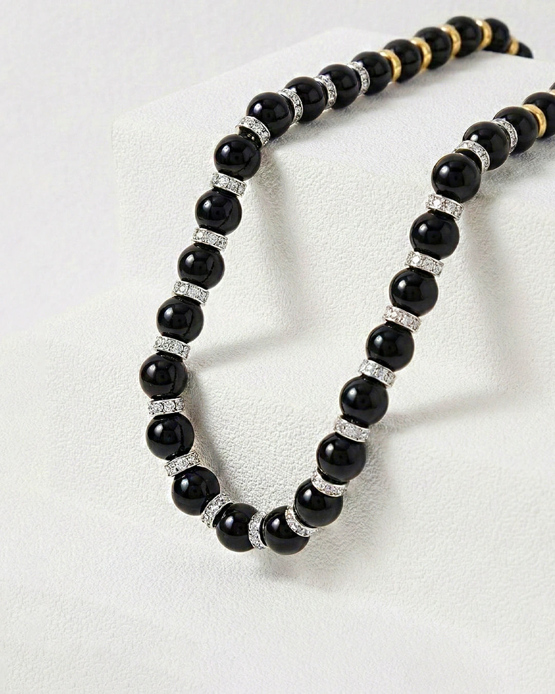 Onyx & Mossanite Diamond Necklace