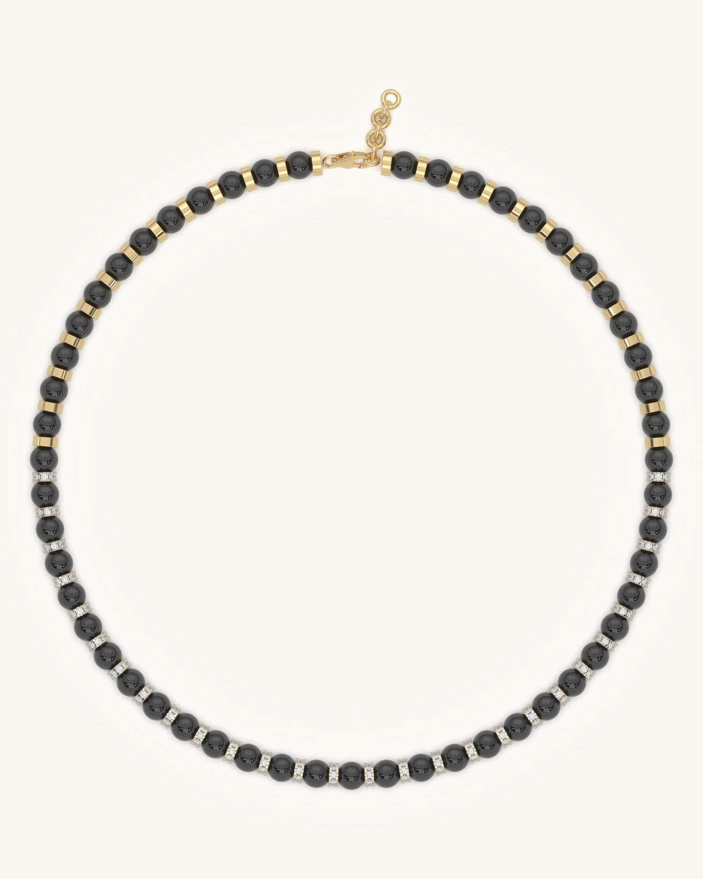 Onyx & Mossanite Diamond Necklace