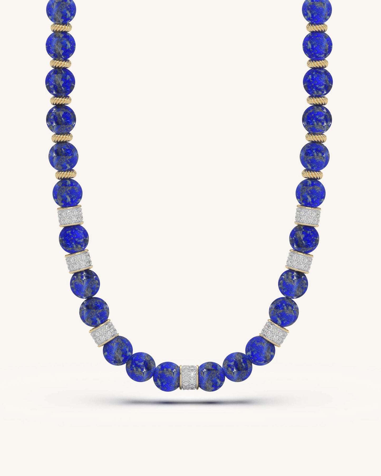 Lapis lazuli necklace 925 silver 18KT gold vermeil textured spacer design
