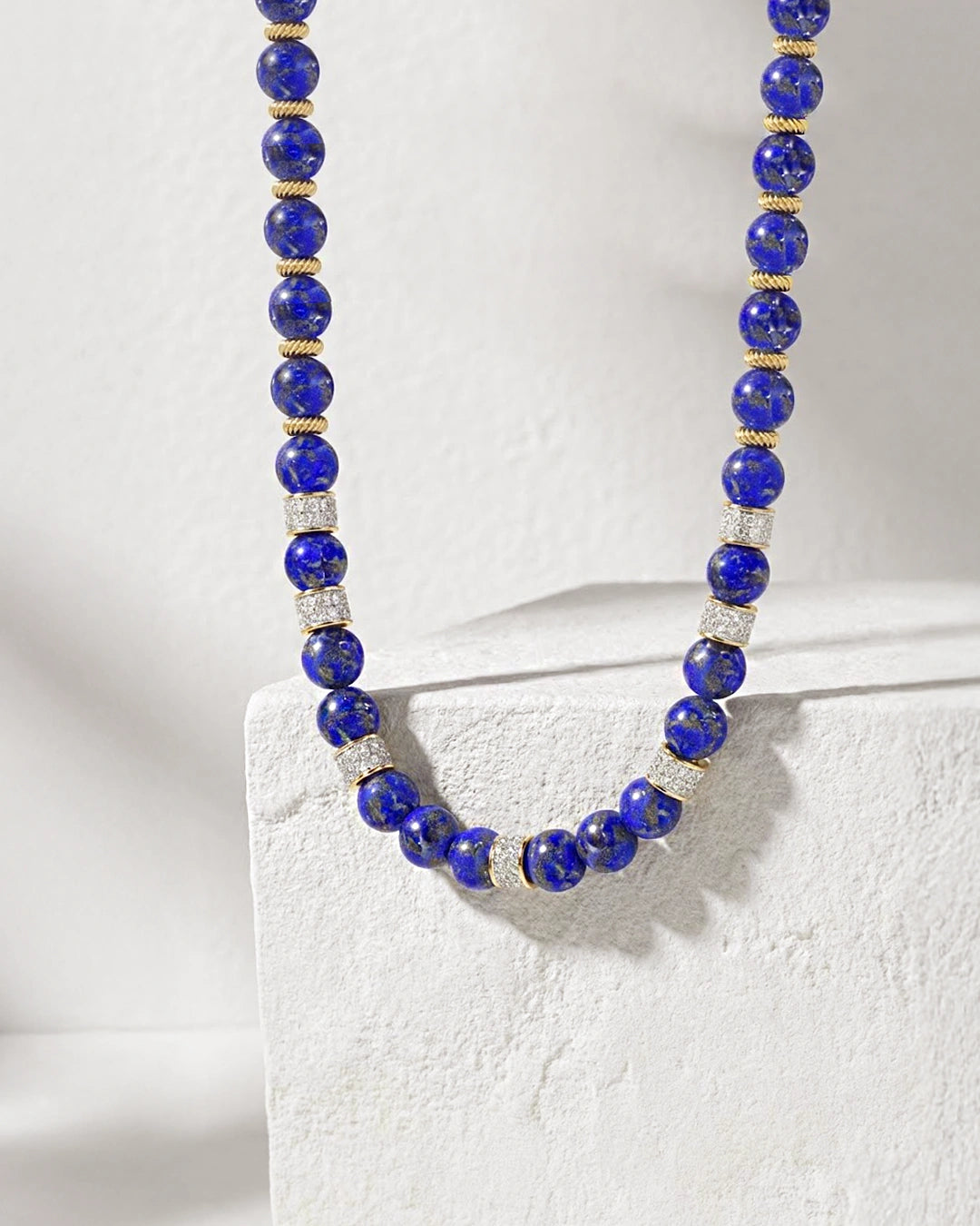 Royal Lapis & Veni Texture Necklace