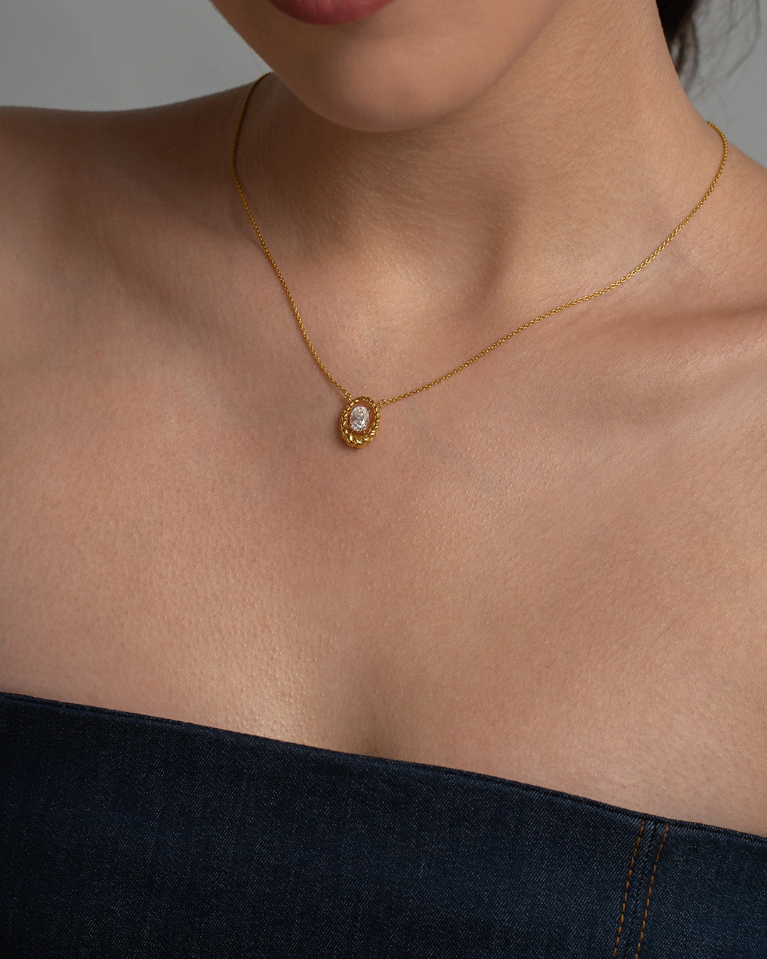 Braided Oval Necklace