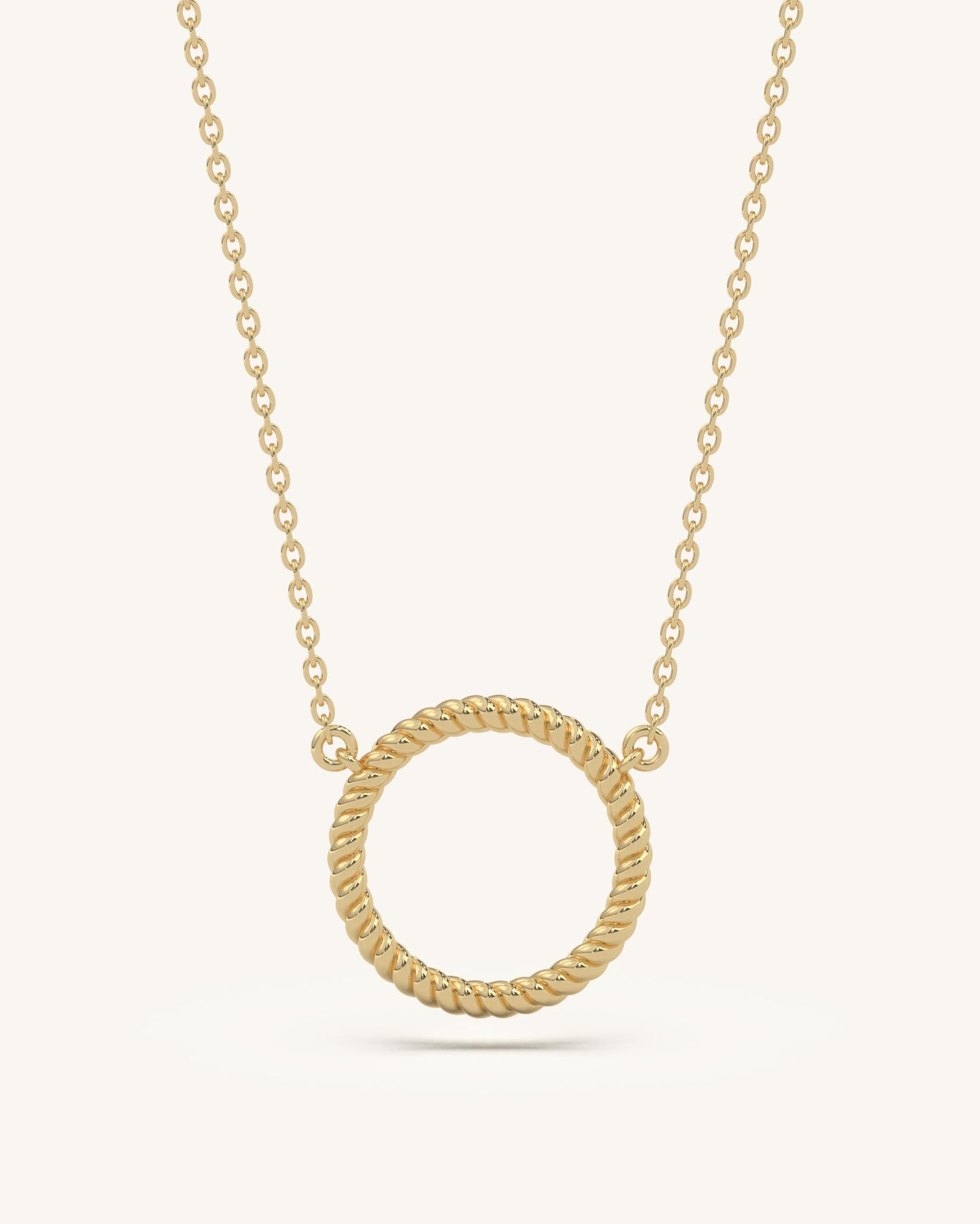 Textured Hoop Necklace