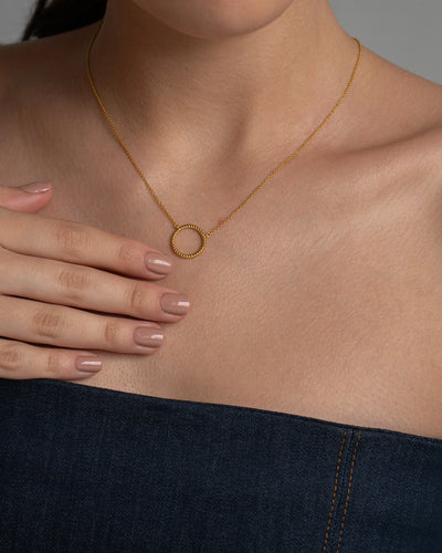 Textured Hoop Necklace