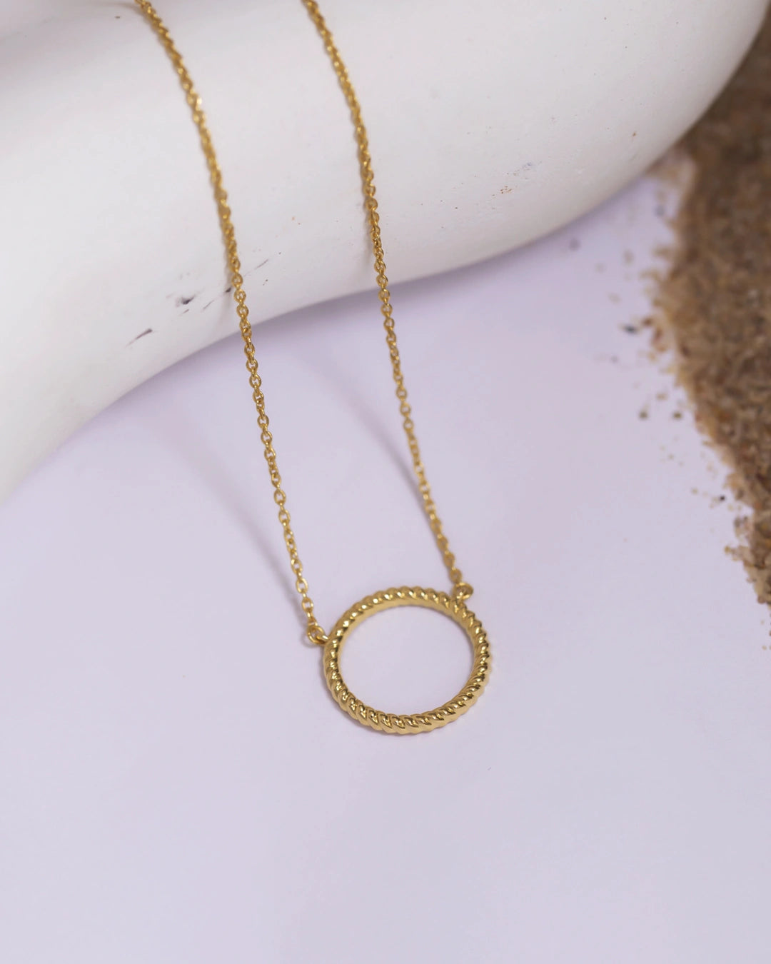 Textured Hoop Necklace