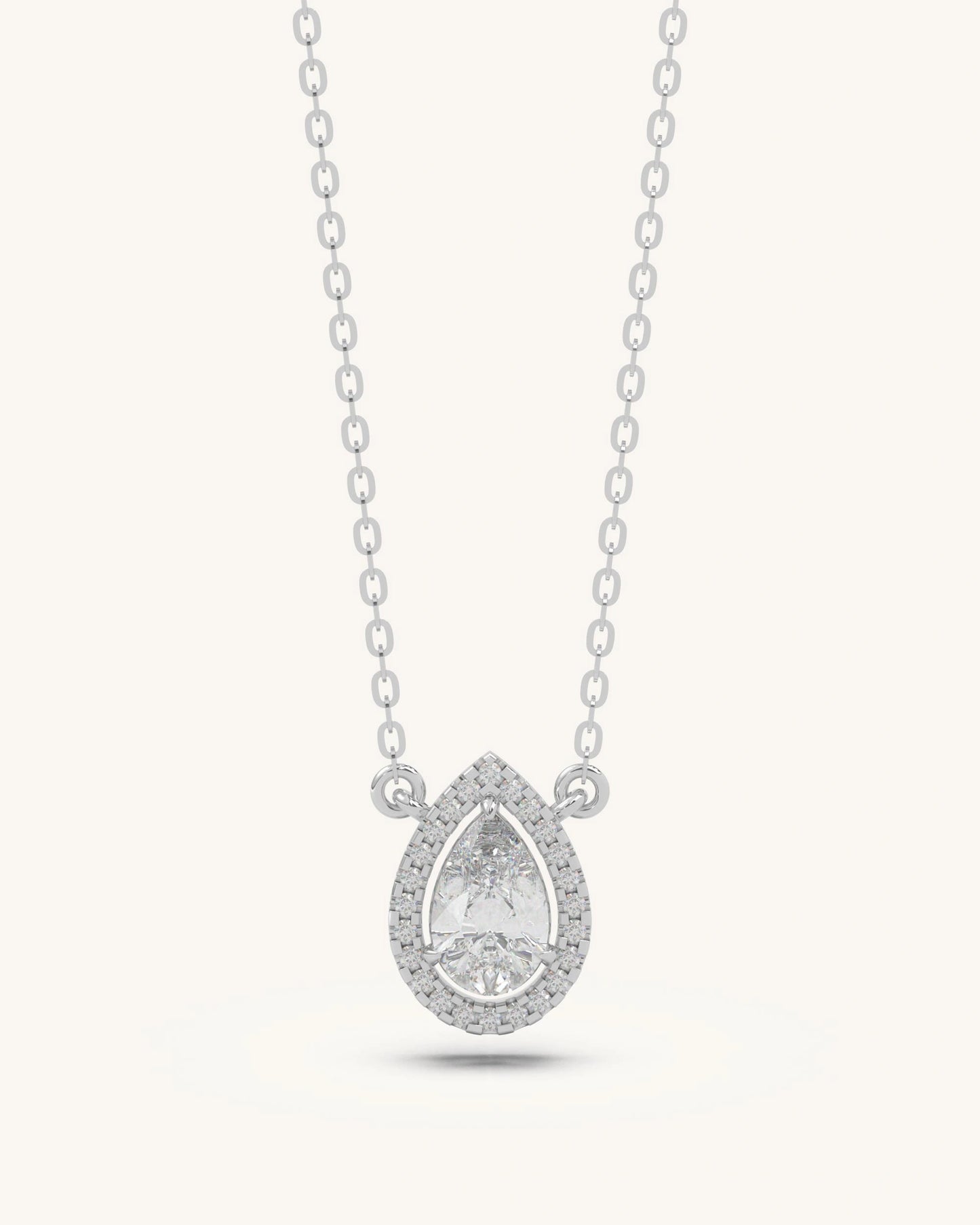 Pear Halo Necklace