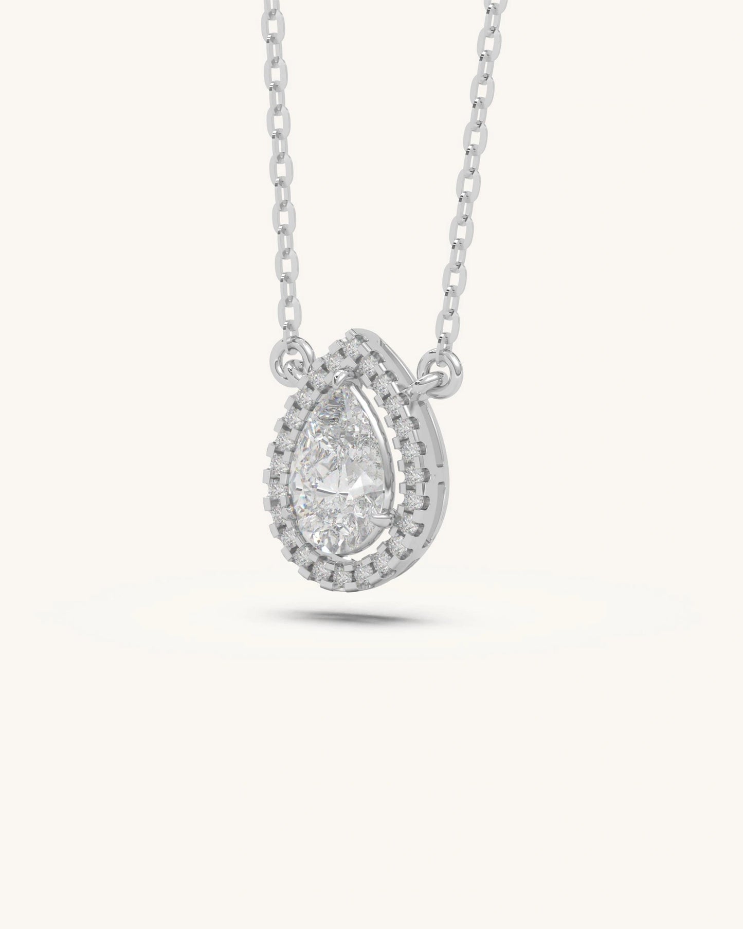 Pear Halo Necklace
