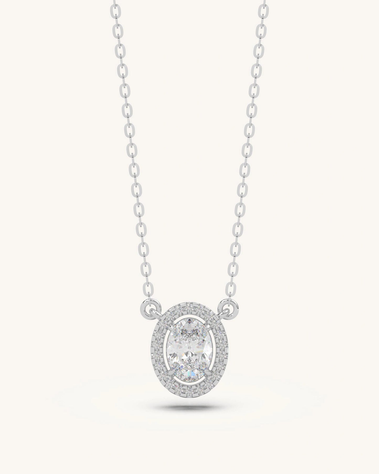 Oval Halo Necklace