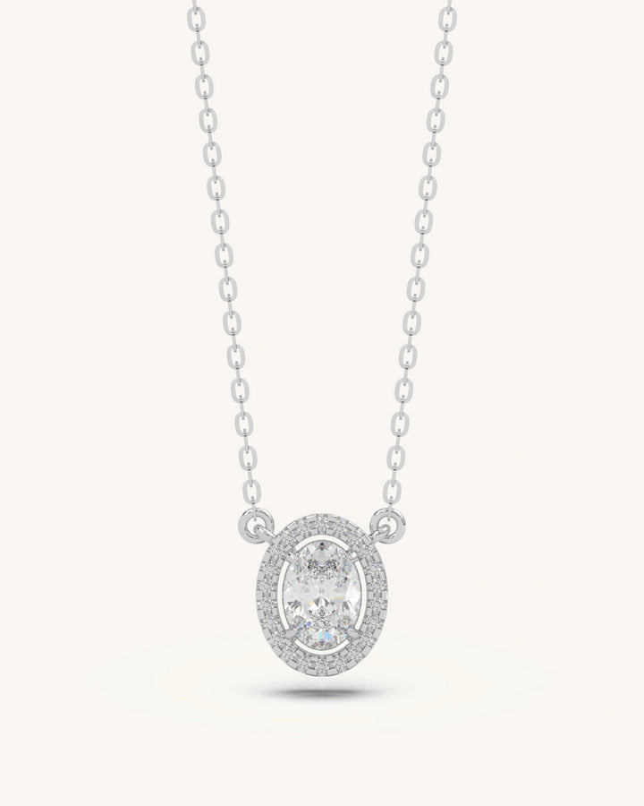 Oval Halo Necklace