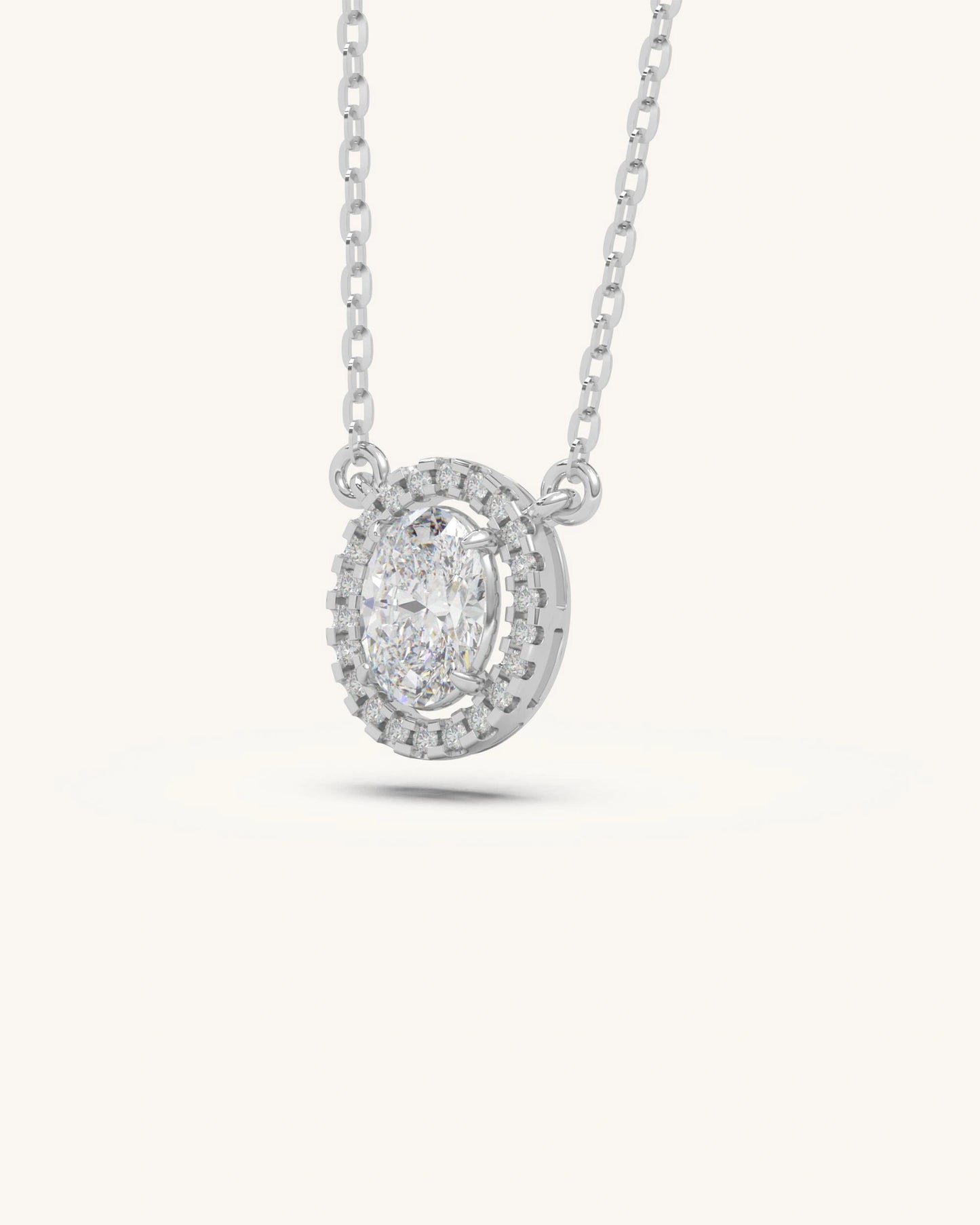 Oval Halo Necklace