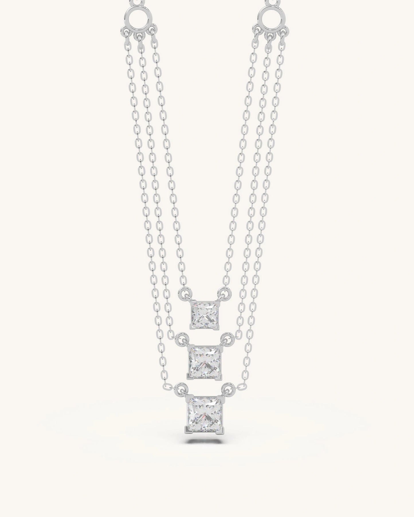 Triple Layer Square Necklace