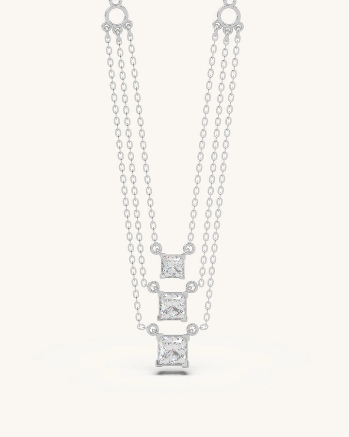 Triple Layer Square Necklace