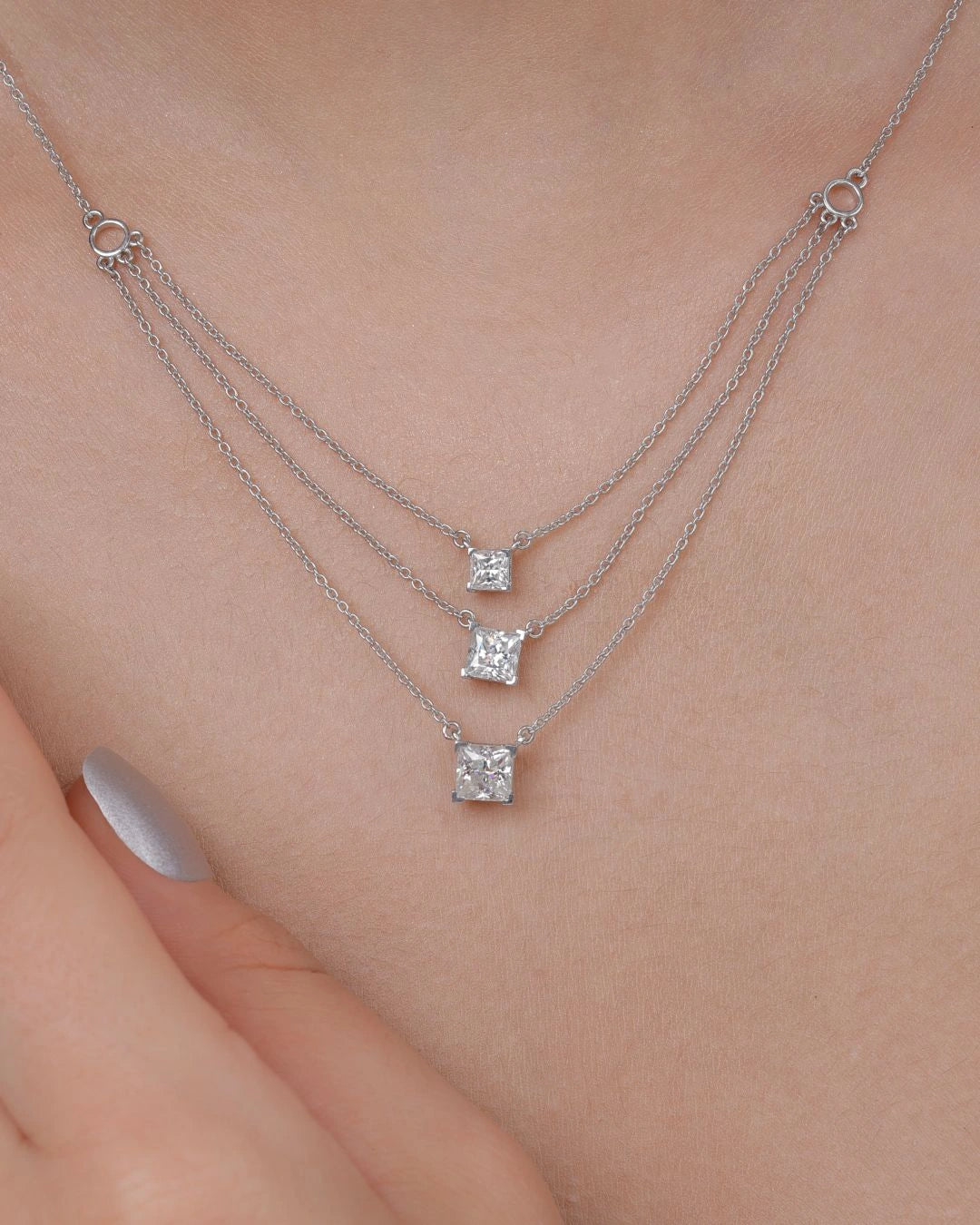 Triple Layer Square Necklace